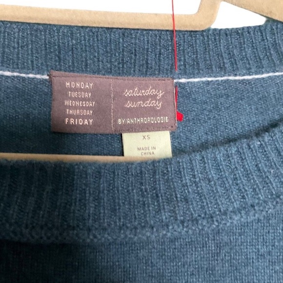 Saturday Sunday blue long sleeve 100% cashmere sweater - Picture 3 of 4